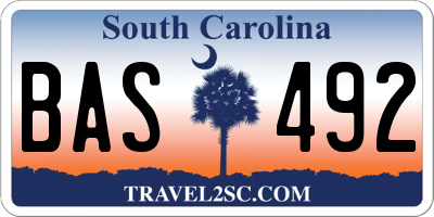 SC license plate BAS492