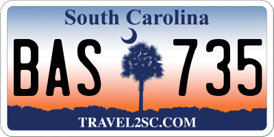 SC license plate BAS735