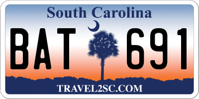 SC license plate BAT691