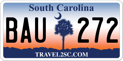 SC license plate BAU272