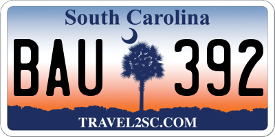 SC license plate BAU392