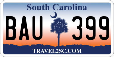 SC license plate BAU399