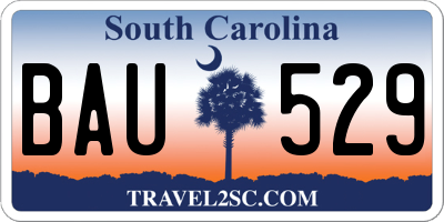 SC license plate BAU529