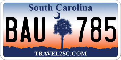 SC license plate BAU785
