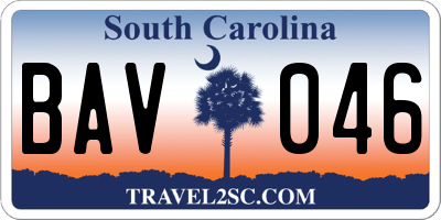 SC license plate BAV046
