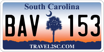 SC license plate BAV153