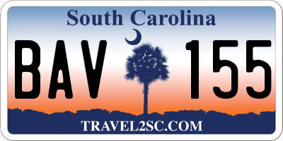 SC license plate BAV155