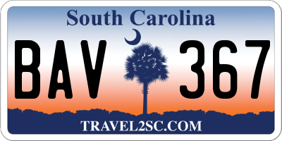 SC license plate BAV367