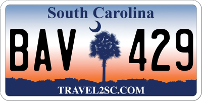 SC license plate BAV429