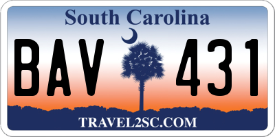 SC license plate BAV431