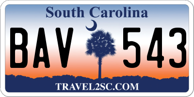 SC license plate BAV543