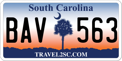 SC license plate BAV563