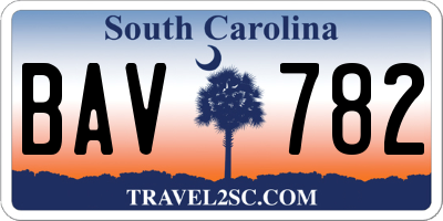 SC license plate BAV782