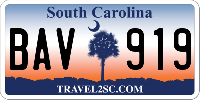 SC license plate BAV919