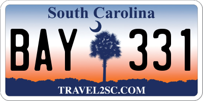 SC license plate BAY331