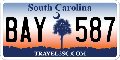 SC license plate BAY587
