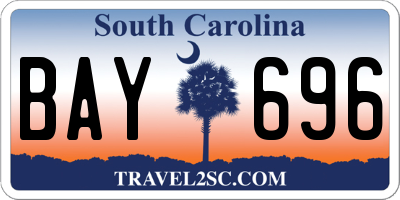 SC license plate BAY696