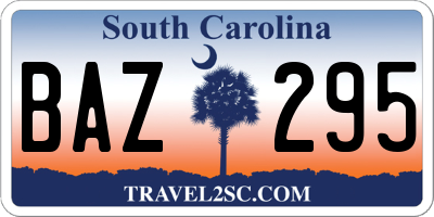 SC license plate BAZ295