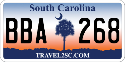 SC license plate BBA268