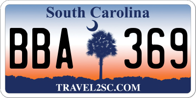 SC license plate BBA369