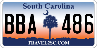 SC license plate BBA486