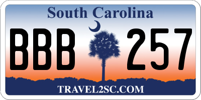 SC license plate BBB257