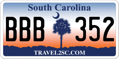 SC license plate BBB352