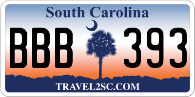 SC license plate BBB393