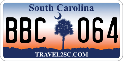 SC license plate BBC064