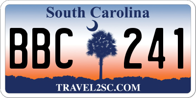 SC license plate BBC241