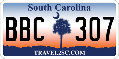 SC license plate BBC307
