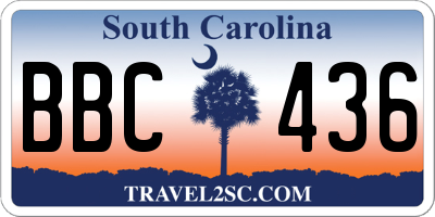 SC license plate BBC436