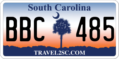SC license plate BBC485