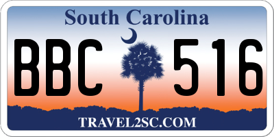 SC license plate BBC516