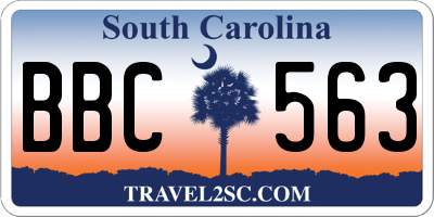 SC license plate BBC563