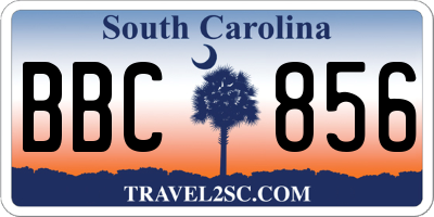 SC license plate BBC856