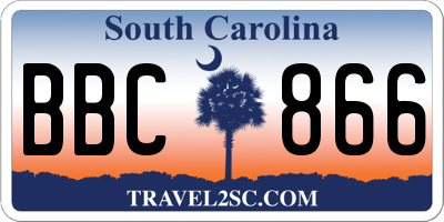 SC license plate BBC866