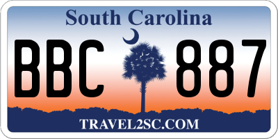 SC license plate BBC887