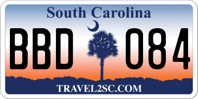 SC license plate BBD084