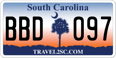 SC license plate BBD097