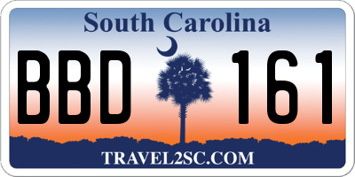 SC license plate BBD161
