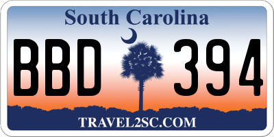 SC license plate BBD394
