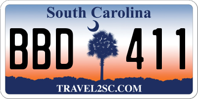 SC license plate BBD411