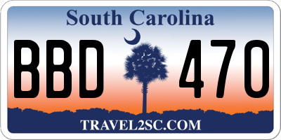 SC license plate BBD470