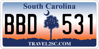 SC license plate BBD531