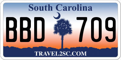SC license plate BBD709
