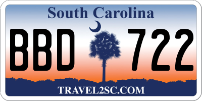 SC license plate BBD722