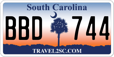 SC license plate BBD744