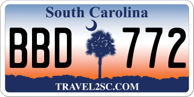 SC license plate BBD772