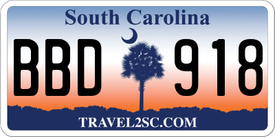SC license plate BBD918